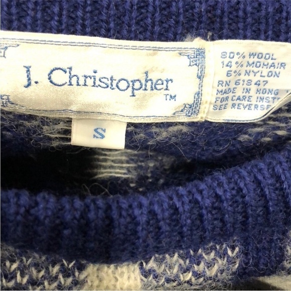 J. Christopher Women’s Wool Blend Blue Bow Sweater - Picture 3 of 4